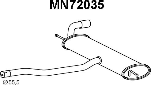 Veneporte MN72035 - Глушитель выхлопных газов, конечный autodif.ru