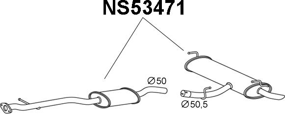 Veneporte NS53471 - Глушитель выхлопных газов, конечный autodif.ru