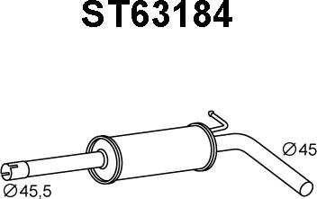 Veneporte ST63184 - Средний глушитель выхлопных газов autodif.ru