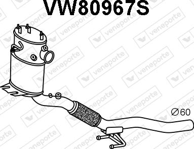 Veneporte VW80967S - Сажевый / частичный фильтр, система выхлопа ОГ autodif.ru