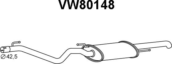 Veneporte VW80148 - Глушитель выхлопных газов, конечный autodif.ru