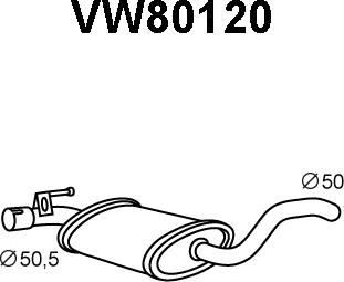 Veneporte VW80120 - Средний глушитель выхлопных газов autodif.ru