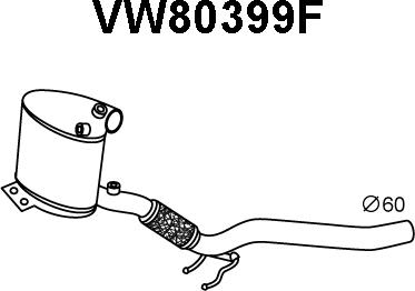 Veneporte VW80399F - Сажевый / частичный фильтр, система выхлопа ОГ autodif.ru
