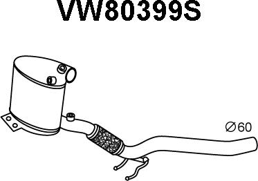 Veneporte VW80399S - Сажевый / частичный фильтр, система выхлопа ОГ autodif.ru