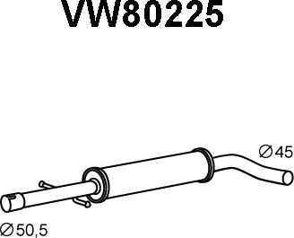 Veneporte VW80225 - Средний глушитель выхлопных газов autodif.ru