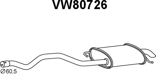 Veneporte VW80726 - Глушитель выхлопных газов, конечный autodif.ru