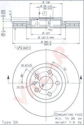 Villar 628.1797 - Тормозной диск autodif.ru