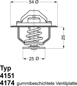 WAHLER 4174.88D - Термостат охлаждающей жидкости / корпус autodif.ru