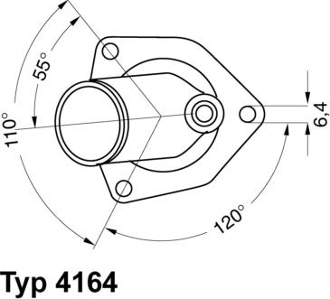WAHLER 4164.92D - Термостат Opel Kadett/Vectra 1.8-2.0 84> autodif.ru