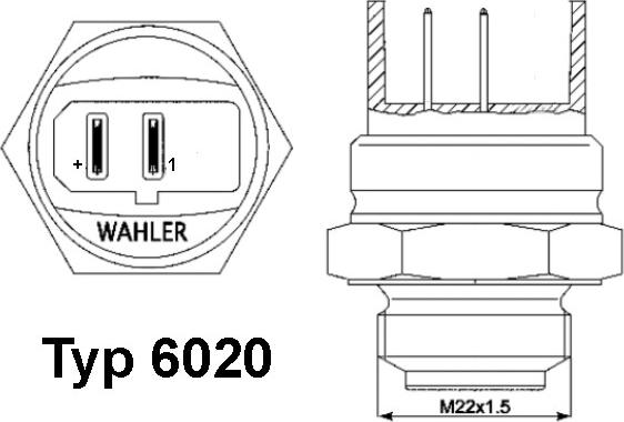 WAHLER 602095D - Термовыключатель, вентилятор радиатора / кондиционера autodif.ru