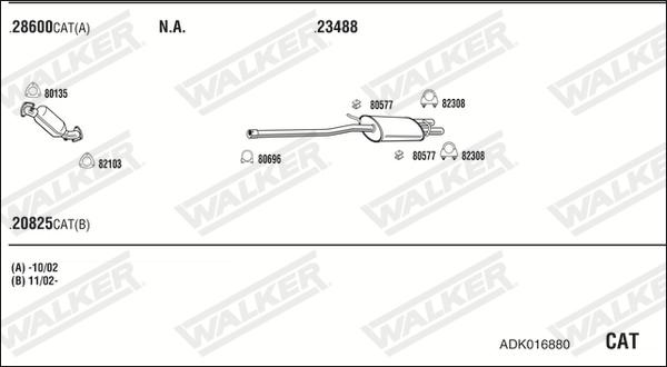 Walker ADK016880 - Система выпуска ОГ autodif.ru