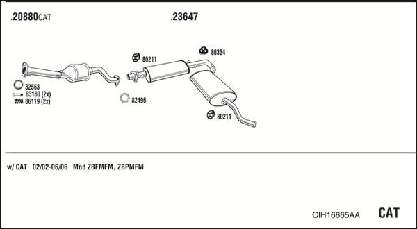 Walker CIH16665AA - Система выпуска ОГ autodif.ru