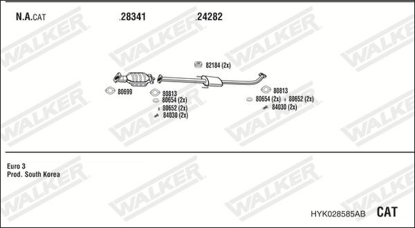 Walker HYK028585AB - Система выпуска ОГ autodif.ru