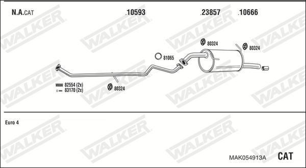Walker MAK054913A - Система выпуска ОГ autodif.ru