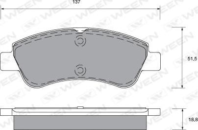 Ween 151-1323 - Тормозные колодки, дисковые, комплект autodif.ru