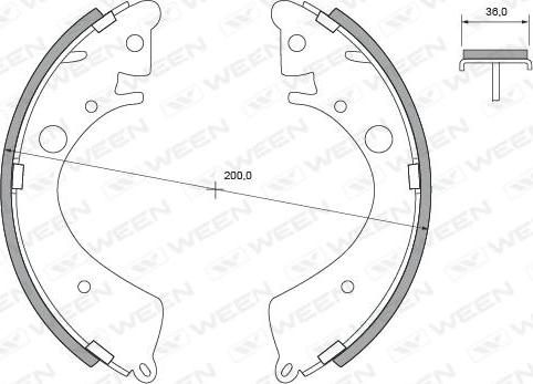 Ween 152-2056 - Комплект тормозных колодок, барабанные autodif.ru