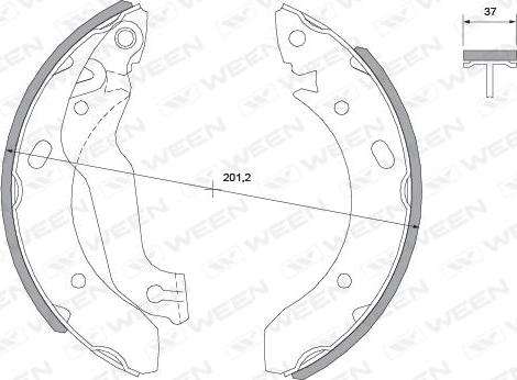 Ween 152-2013 - Комплект тормозных колодок, барабанные autodif.ru