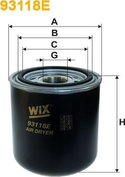 WIX Filters 93118E - Патрон осушителя воздуха, пневматическая система autodif.ru