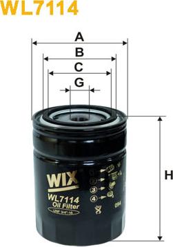 WIX Filters WL7114 - Фильтр масляный CAT (3I1605, LF701, P554403) autodif.ru