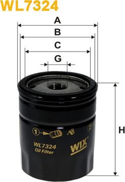 WIX Filters WL7324 - Масляный фильтр autodif.ru