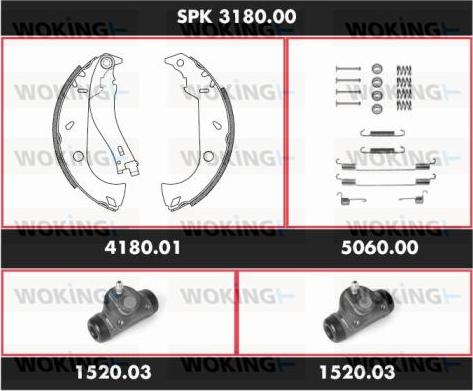 Woking SPK 3180.00 - Комплект тормозных колодок, барабанные autodif.ru