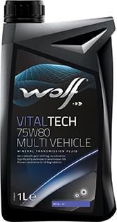 Wolf 8303609 - Масло трансмиссионное минеральное 75w-80 vitaltech multi vehicle 1л Wolf 8303609 autodif.ru