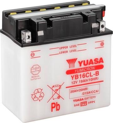 Yuasa YB16CL-B - Стартерная аккумуляторная батарея, АКБ autodif.ru
