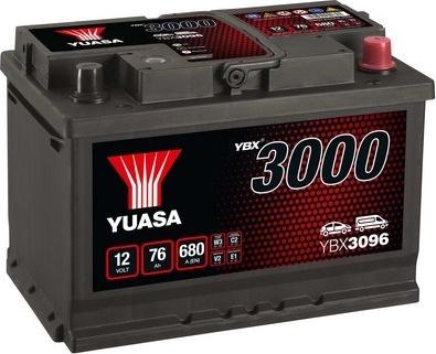 Yuasa YBX3096 - Аккумулятор Yuasa YBX3000 SMF 76 А/ч о/п 680 А размер 278x175x190 autodif.ru