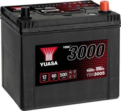 Yuasa YBX3005 - Аккумулятоная батарея Yuasa 60 А/ч 500 А Обратная (о/п) JIS autodif.ru