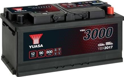 Yuasa YBX3017 - Стартерная аккумуляторная батарея, АКБ autodif.ru
