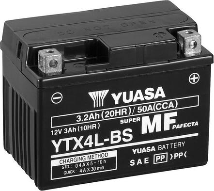 Yuasa YTX4L-BS - Стартерная аккумуляторная батарея, АКБ autodif.ru