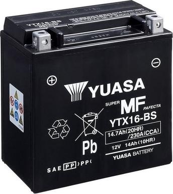 Yuasa YTX16-BS - Стартерная аккумуляторная батарея, АКБ autodif.ru