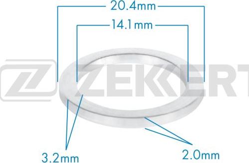 Zekkert BE-3666 - Уплотнительное кольцо, резьбовая пробка маслосливного отверстия autodif.ru