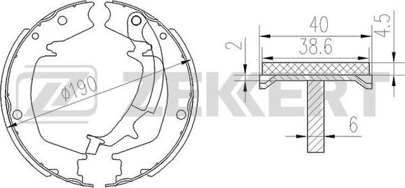 Zekkert BK-4451 - Комплект тормозных колодок, барабанные autodif.ru