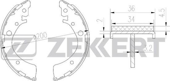 Zekkert BK-4103 - Комплект тормозных колодок, барабанные autodif.ru