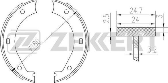 Zekkert BK-4135 - Комплект тормозных колодок, барабанные autodif.ru