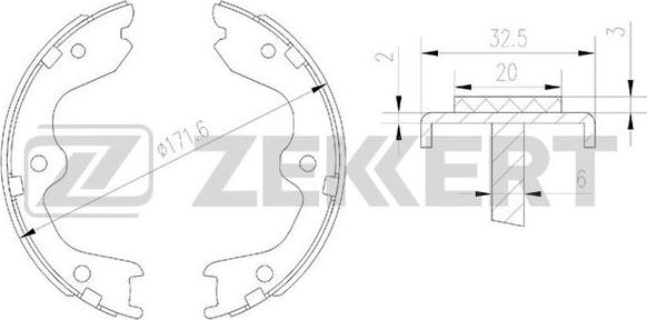 Zekkert BK-4171 - Комплект тормозных колодок, барабанные autodif.ru