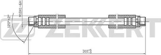 Zekkert BS-9400 - Автозапчасть/Шланг тормозной Audi 80 86- Audi 90 87- autodif.ru