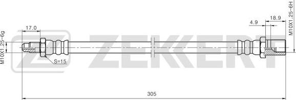 Zekkert BS-9502 - Тормозной шланг autodif.ru