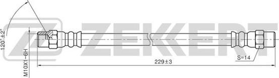 Zekkert BS-9001 - Шланг тормозной задний BMW 3 (E21 E30 E36) 75- 5 (E12 E28 E34) 72- 6 (E24) 76- 7 (E23 E32) 7 autodif.ru