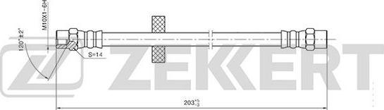 Zekkert BS-9398 - Тормозной шланг autodif.ru