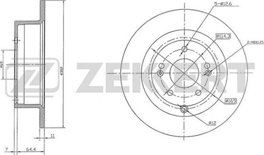 Zekkert BS-5509 - Тормозной диск autodif.ru