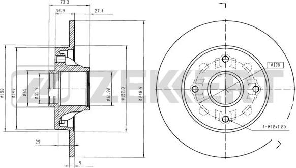 Zekkert BS-5025BZ - Тормозной диск autodif.ru