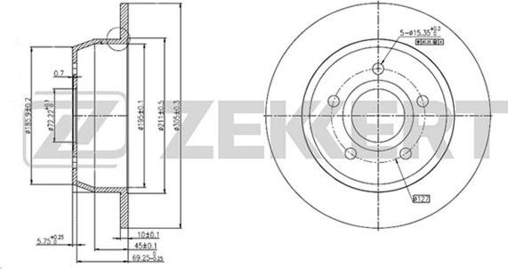 Zekkert BS-5193 - Тормозной диск autodif.ru