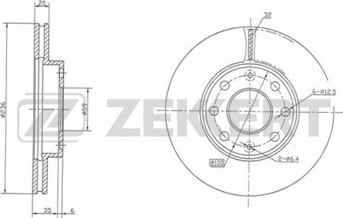 Zekkert BS-5395 - Тормозной диск autodif.ru