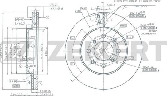 Zekkert BS-5377 - Тормозной диск autodif.ru