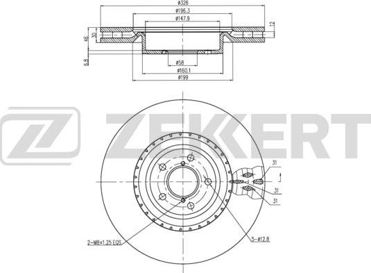 Zekkert BS-6361 - Тормозной диск autodif.ru