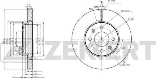 Zekkert BS-6236 - Тормозной диск autodif.ru