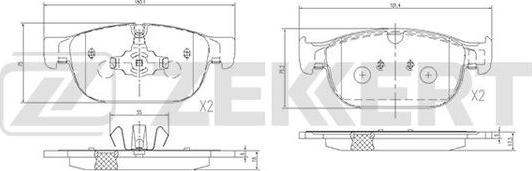 Zekkert BS-1428 - Тормозные колодки, дисковые, комплект autodif.ru