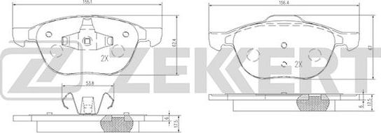 Zekkert BS-1599 - Тормозные колодки, дисковые, комплект autodif.ru